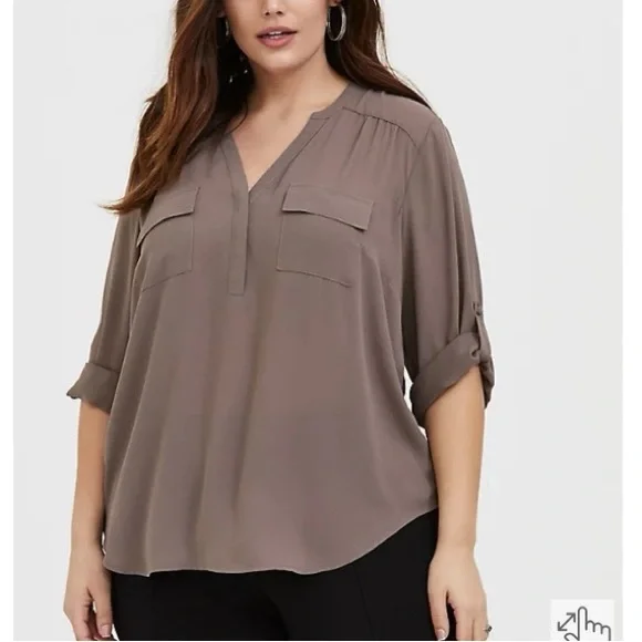 Torrid HARPER GEORGETTE PULLOVER 3/4 SLEEVE BLOUSE Size 3X - Picture 7 of 7